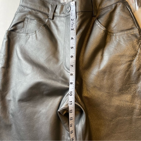 Tower Hill Collection Grey Metallic High Rise 100% Leather Pants Size 6 - Picture 13 of 13